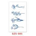 Adesivo per tatuaggio temporaneo alle erbe, impermeabile floreale blu arte di linea per adulti. - GZS-085