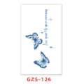Juice temporary tattoo sticker semi-permanent waterproof butterfly letter body art design - GZS-126