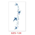 Adhesivo de tatuaje de jugo impermeable semipermanente con aves y letras en ingles. - GZS-124