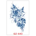 Pegatina de tatuaje temporal impermeable jugo botánico arte lineal floral modelo variante diseño - GZ-643