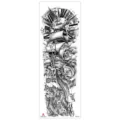 Adhesivo de tatuaje temporal impermeable para brazo entero, diseño de manga negra con barco. - TQB-322 / 170*480mm