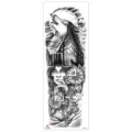 Full arm waterproof temporary tattoo sticker black wolf forest design for men and women - TQB-323 / 170*480mm