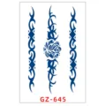 Autocollant de tatouage temporaire de jus à base de plantes imperméable ligne bleue rose art - GZ-645