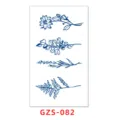 Pegatina de tatuaje temporal de jugo de hierbas, variante de estilo floral botánico azul. - GZS-082