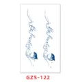 Adhesivo de tatuaje de jugo semipermanente impermeable con diseño de delfín y letras. - GZS-122
