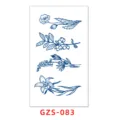 Pegatina de tatuaje temporal de jugo de hierbas, diseño floral y de bayas azules frescas, impermeable. - GZS-083