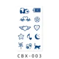 Pegatina de tatuaje de jugo semipermanente a base de hierbas lindo arte azul impermeable - CBX-003
