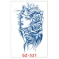 Adhesivo de tatuaje temporal impermeable de jugo de hierbas con diseño de serpiente y rosa. - GZ-521