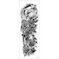 Autocollant de tatouage temporaire imperméable bras complet motif aigle et rose. - TQB-317 / 170*480mm