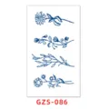 Adesivo per tatuaggio temporaneo con succo botanico, design di rami di fiori freschi impermeabile. - GZS-086