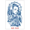 Adesivo per tatuaggio temporaneo impermeabile al succo vegetale con geisha serpente e peonia. - GZ-522