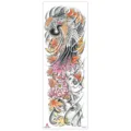 Full arm waterproof temporary tattoo sticker with Japanese crane and flower design. - TQB-327 / 170*480mm