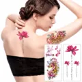 Wasserdichte bunte Blumen Wolf temporäre Tattoos für Körperkunst und Narbenabdeckung. - TL-229 Muster / 90*190mm