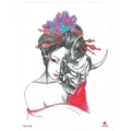Waterproof temporary tattoo sticker Japanese geisha hannya mask arm body art design for women - HB-476