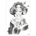 Pegatina de tatuaje temporal de geisha japonesa impermeable arte corporal para brazo. - HB-083