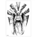Waterproof temporary tattoo sticker featuring an elegant angel and dove design for body art. - TH-576