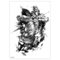 Waterproof temporary tattoo sticker featuring an ancient warrior knight design for body art decor. - TH-458