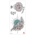 Adhesivo de tatuaje temporal impermeable con hermoso pájaro floral y globo aerostático. - TL-174 / 90*190mm