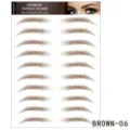 Pegatinas de tatuaje de cejas impermeables 6D marrón aspecto natural fácil uso - BROWN-06