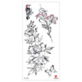 Wasserdichter Blumen Tattoo Sticker mit Pfingstrose, Vogel und Schmetterling für Körperkunst. - TL-175 Muster / 90*190mm