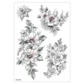 Hoja de pegatinas de tatuajes temporales florales con elegantes diseños de rosas y hojas. - HB-352 / 148*210MM