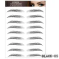 Autocollants de tatouage de sourcils imperméables 6D, maquillage de sourcils réaliste noir. - BLACK-05