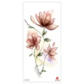 Wasserdichter, aquarellfarbener temporärer Tattoo-Aufkleber mit eleganter Magnolienblüte. - TL-177 / 90*190mm