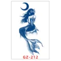 Adhesivo de tatuaje temporal impermeable a base de hierbas con sirena y luna para el brazo. - GZ-212 / 11x18cm
