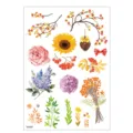 Waterproof temporary tattoo stickers sheet floral botanical sunflower rose design - TH-27 / 148*210MM