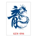 Herbal tattoo sticker waterproof temporary body art blue dragon design eco-friendly. - GZX-96