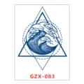 Adhesivo de tatuaje de jugo de hierbas impermeable arte corporal onda geométrica - GZX-83