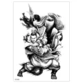 Waterproof temporary tattoo sticker featuring an ancient Chinese warrior sketch design. - TH-462