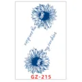 Pegatina de tatuaje de jugo vegetal, girasol impermeable y cita en inglés para el arte del brazo. - GZ-215 / 11x18cm