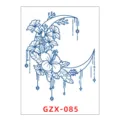 Herbal tattoo sticker temporary waterproof floral moon design body art minimalist blue 1pcs - GZX-85