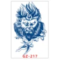 Pegatina de tatuaje de hierbas semipermanente impermeable brazo arte corporal rey mono - GZ-217 / 11x18cm