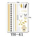 Hoja de tatuaje temporal metálico impermeable oro argent art corporal diseño geométrico. - YH-41