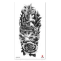 Waterproof temporary tattoo sticker black grey dove rose hand design for arm body art decor - XQB-1253 / 11.4x21cm