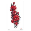 Temporary red rose tattoo sticker waterproof body art floral design realistic tattoo for arm leg. - XQB-1319