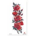 Red rose temporary tattoo sticker for arm leg body art waterproof realistic floral design. - XQB-1316