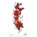 Red rose butterfly temporary tattoo sticker waterproof body art sticker for arm leg chest - XQB-1314