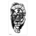 Autocollant de tatouage temporaire étanche avec motif lion et horloge cassée pour bras. - XQB-372 / 11.4*21CM