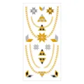 Metallic temporary tattoo sheet with gold and silver chain geometric and star designs. - Pattern M-T05