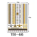 Foglio di tatuaggio temporaneo metallico oro argento impermeabile body art 148x210mm - YH-46
