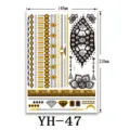 Foglio Tatouaggio Temporaneo Oro Argento Metallico Geometrico Pizzo Body Art 148x210mm - YH-47
