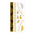 Metallic temporary tattoo sticker gold silver waterproof tropical palm chain pineapple design - Pattern M-T08