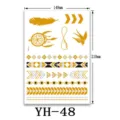 Foglio di tatuaggio temporaneo metallico impermeabile oro argento adesivo 148x210mm - YH-48