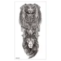 Adhesivo de tatuaje temporal impermeable con diseño de tigre, león, lobo y búho. - XQB-323 / 11.4*21CM