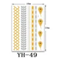 Adesivo per tatuaggio temporaneo metallico oro argento impermeabile flash corpo 148x210mm - YH-49