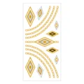 Metallic temporary tattoo sticker gold silver chain geometric diamond waterproof body art design - Pattern M-T10