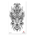 Tribal dragon temporary tattoo sticker sheet, black totem body art design for arms and legs. - XQB-1287